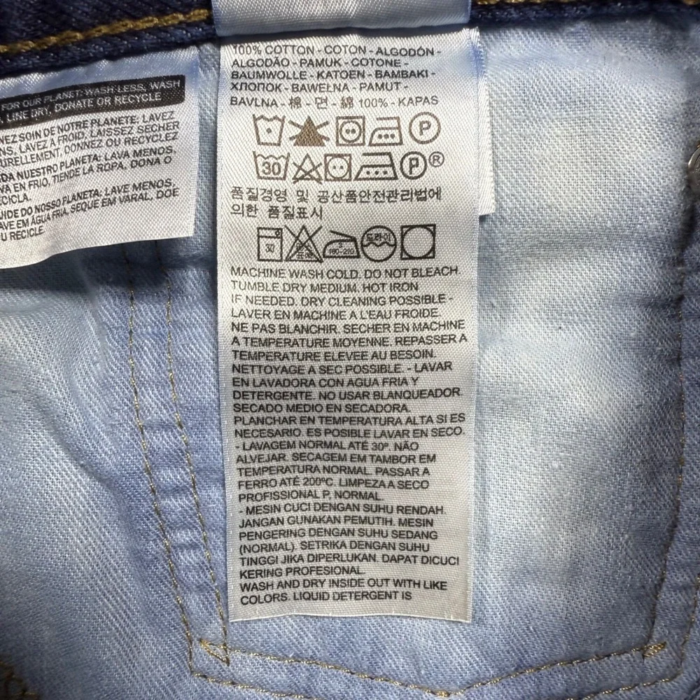 505 Levis Regular Fit Straight Leg Dark Wash Indigo Denim Jeans Mens 40x29